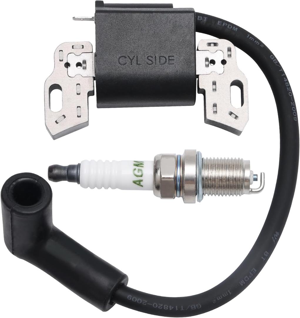 MaySpare Ignition Coil for Briggs and Stratton 593872 798534 799582 Magneto Armature 08P502 09P602 09P702 Lawn Mower With Spark Plug