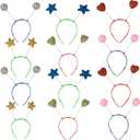 Funny Party Hats Head Boppers in Assorted Design- 12 Piece Party Accessories Blue Gold