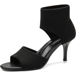 NEWBELLA Women's Peep Toe Stiletto Heeled Sandals