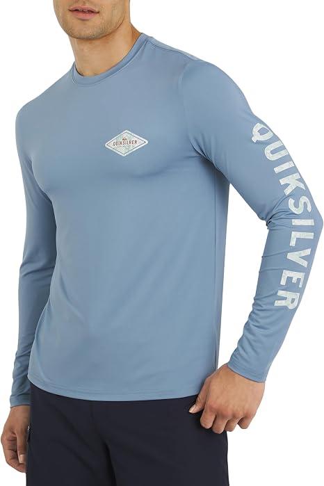 Quiksilver Men's Swimwear Regular Fit UPF 50 Long Sleeve Sun Tee Rash Guard Shirt, XXL