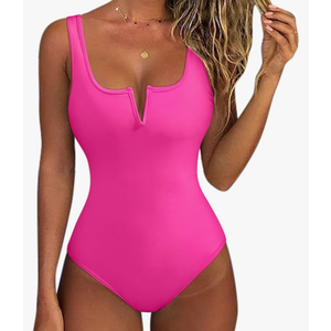 SUUKSESS Women Sexy Tummy Control One Piece Swimsuits High Cut Bathing Suit 2025 L