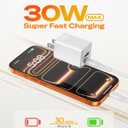 wegear 30W USB C Fast Charger, Dual Port USB C Wall Charger with Foldable Plug for iPhone 17/16/15, Samsung S24, iPad, 40% Smaller & Safer Nano Charger Block, (White, 2 Pack)