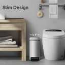 TIPGO Slim Bathroom Trash Can with Lid Soft Close, Step Pedal, 6 Liter / 1.6 Gallon Stainless Steel Trash Bin, Small Garbage Cans for Bedroom, Office, Kitchen (Silver)