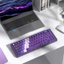 dagaladoo Purple Keyboard Keycaps Jelly,Cute Clear Keycaps PBT/PC, Transparent Custom keycap 60% 75% 100%,150 Keys dye Sublimation Keyboard Key caps,Cherry Profile keycap for Mechanical Keyboards