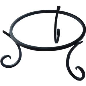 Wrought Iron Metal Gazing Ball Stand for 10 or 12 inch Garden Gazing Globes Plant Birdbath Bowl Stand Flowerpot Holder, 5-inch Tall (8 inch, Black)