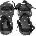 QWORK Gunite Spiked Shoes With 3/4 Short Spikes Perfect For Epoxy Floor, Overlays, Cover Installation, Green Color (Pair) (black)