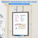 Magnetic Dry Erase Board for Doors, 36x24 Inch Whiteboard with Adjustable Long Arm Hook Mount - Easy to Install, Portable Hanging White Board for Home, Dorm Room, Office Cubicle & Small Spaces(Black)