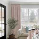 SHINELAND Blush Pink Curtains for Nursery Girl,Blackout Dusty Pink Linen Boho Pastel Cute Curtains for Bedroom Aesthetic Open Closet Without Door,2 Panel Set 96 Inches Long