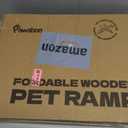 2026 Upgraded Dog Ramp for Couch, Foldable Small Dog Ramp for Sofa, 4 Adjustable Height from 13'' to 21", Portable Stable Pet Step with Non-Slip Pad, Pet Ramps Use for Couch Stairs, Walnut