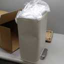 GarveeHome Kitchen Trash Can, 5.3 gal Stainless Steel Garbage Can with Soft Close Lid Foot Pedal & Removable Inner Bucket, Rectangular Step On Waste Bin for Office Bedroom (Matte White)