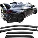 Window Visors Compatible with 2008-2014 Subaru Impreza WRX STI, Smoke Tinted Semi-Transparent Acrylic Sun Rain Deflector 4PC by IKON MOTORSPORTS, 2009 2010 2011 2012 2013