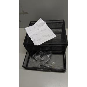 Under Desk & Desktop Drawer Organizer - 2-Tier Metal Slide Out Drawers Organizer, Storage for Home Office Desk (Black) 8,8×10,4in