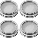 4 Pack Sprouting Lids, Mason Jar Sprouting Lids 20 Mesh 304 Stainless Steel Regular Mouth Jar Screen Sprouting Kit Lids for Growing Bean, Broccoli, Alfalfa, Salad Sprouts and More