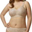 Jacquard Full Coverage Full Support Softcup Bra 1305 (34N, Beige)