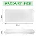 SiliFine 20 Pcs Clear Plastic Plant Saucer Rectangular Plant Drip Trays Transparent Thick Heavy Duty Plastic Liners for Planters for Indoors Outdoors Flower Pots Window Sills Window Shelf, 14" x 6"