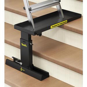 Foldable | Heavy-Duty Ladder Extender Pro, High Strength Steel Material Design Ladder Extension Pro for Stairs w/Non-Slip Mat, 11.4-18" Adjustable Height, Applicable Ladder Feet Spacing 25"