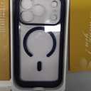 For iPhone 17 Pro Max Case Matte Electroplating Phone Cover Compatible with MagSafe - Dark Blue