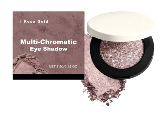 Multicolor Metallic Eyeshadow – Buildable, Shimmering Metallic Eyeshadow, Premium Smoothness & High Pigmentation, With Double-Ended Eyeshadows Brush (Rose Gold)
