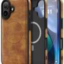 Magnetic for iPhone 17 Leather Case, [Compatible with Magsafe] Business Classic Style Shockproof Men WomenProtective Slim fit Phone Cover for iPhone 17Brown