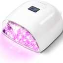 Upgraded Professional Rechargeable UV LED Nail Lamp with 4 Timer Setting and Long Battery Life Nail Dryer, Fast Dry, Electroplated Glossy Inner Surface,White JC22-Pro