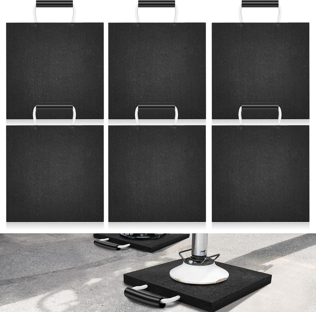 4 Pcs Rv Jack Blocks Pads Stabilizing Outrigger Pads Rv Leveling Stackable Waterproof Handle for Tow, Service Truck, Trailer, Crane, Wrecker Landing Gear, Black (12 x 12 x 1 Inches)