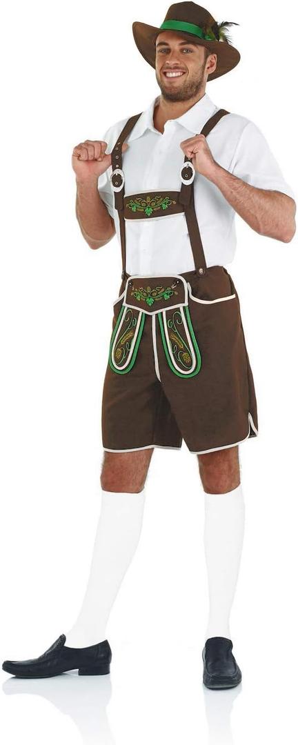 fun shack Mens Lederhosen Oktoberfest Costume, German Outfit for Men, Traditional Oktoberfest Attire, Festive Wear (Large)