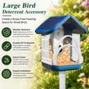 Double Arc Anti Perch Fence Compatible with Bird Buddy Feeder, White Large Bird Perch Barrier & Shield Accessories, Keep Feeding Area Clear for Small Birds