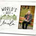 SRADMO Uncle Gifts: 10x8 inch Wooden Tabletop Photo Frame - 'World's Best Uncle'