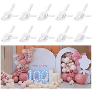Rosellas 10 Pack 4" Balloon Arch Clips, Plastic Spring Clamps Heavy Duty, Backdrop Clips for Valentine's Day Balloon Arch, Tablecloth Clip, Backdrop Stand, Wedding Photography Studio Decoration