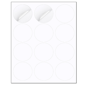 Methdic 2.5" Diameter High Visibility Printable Round Labels，Matte White，360 Customizable Blank Stickers