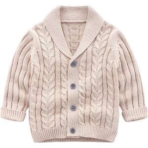 Feidoog Infant Baby Boys Cardigan Crochet Sweater V-NeckToddler Knit Button up Knitted Pattern Pullover Sweatshirt (6-12 Months, Khaki)