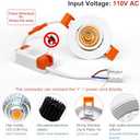inShareplus 2 Inch LED Downlight, 3W Recessed Lighting COB Dimmable, 3000K Warm White, CRI80, Ceiling Lights with LED Driver, 6 Pack