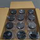 novelinks 32 oz Mason Jars with Plastic Lids, 12 Pack Large Plastic Salad Jars with Lids 32oz, Reusable Spice Containers & Kitchen Jars for Pantry Organization (12 Pack,Black)