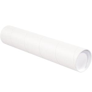 Partners Brand PP4048W Mailing Tubes with Caps, 4" x 48", White (Pack of 15)