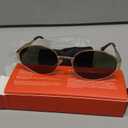 livho 2025 Trendy Oval Sunglasses - Stylish Polarized Shades for Everyday - Retro Metal Frames, Gold/ Green