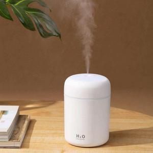 Portable Mini Humidifier, 300ml USB Cool Mist Small Humidifier with Colorful Lights. Perfect for Bedroom, Office, Plants, travel & Car (White)
