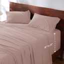 Bedsure Deep Pocket Full Size Bed Sheets Set - Fits Mattresses Up to 21 Inches Thick - 4 Piece GentleSoft Bed Sheets, Moisture Wicking, Cooling Bedsheet & Pillowcases, Easy & Secure Fit, Dusty Pink
