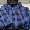 Dekomere Men's Thick Fleece Plaid Jacket Flannel Shirts Sherpa Lined Full Zip Up Hoodie Winter Coat with Pockets , Size Medium