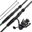 KastKing Zephyr Dual-Tip Baitcaster & Spinning Fishing Rod and Reel Combo, Spin: 6'6"- ML& M- Dual-tip Rod - 2000 Reel