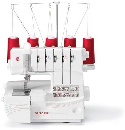 Professional 14T968DC Heavy-Duty Metal Frame Serger Overlock and Accessory Kit with 2-3-4-5 Stitch Capability, Removeable Trim Trap, 1300 Stitches per minute, & Self Adjusting, White