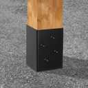 LADECH 4x4 Post Base Holder Ground Spike Use for Concrete Deck - Post Anchor Brackets Metal Black Powder Coated 4 Inches x 4 Inches (Inner Dia 3.5x3.5) 4 Pack