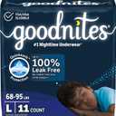 Goodnites Boys' Nighttime Bedwetting Underwear, Size Large (68-95 lbs), 11 Ct