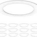 Sunco 12 Pack Goof Rings for 6 Inch Recessed Lights, Flush Mount White Can Light Trim Ring Cover, Outer Diameter 8.6 Inch, Inner Diameter 6.2 Inch, Paintable Surface, Matte Finish.