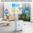 Gasbye Energy Star 2026 Dehumidifier with [ Pump] for Basement [44dB Quiet, Easy to Clean & Clog-Free], Max 75 Pints/Day, 16.5ft Drain Hose, Auto Shut-Off, Auto Restart, White