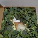 Pinkpum 20'' Eucalyptus Wreath for Front Door, Porch, Window - Green Decor for Home, Farmhouse - Spring, Summer, Fall, All Seasons (White)