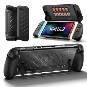 JSAUX Split Protective Case for Nintendo Switch 2, TPU Middle Frame & PC Front Cover, Non-Slip Ergonomic Grip, Storage for 10 Game Cards, Supports Stand Use, Shock Absorption & Anti-Scratch-PC0114