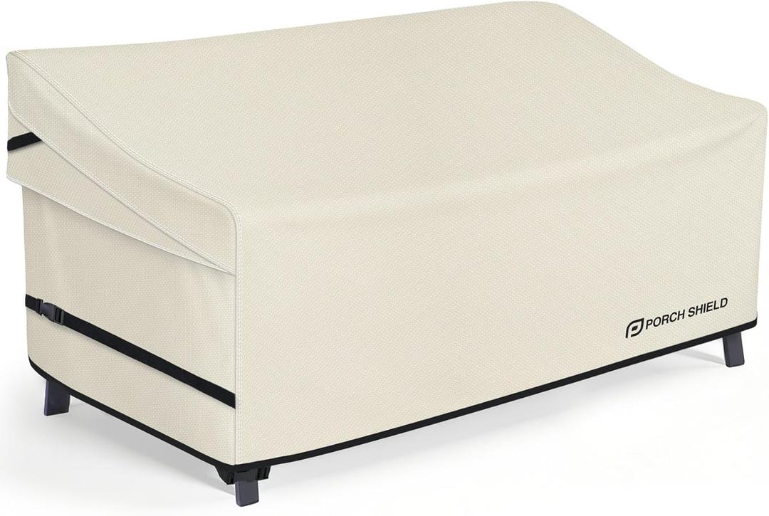 Porch Shield Waterproof Outdoor Deep Seat Sofa Cover Patio Furniture Couch Cover 79W x 40D x 35H inch, Beige