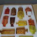 Yaomiao 30 Pcs Vases Bulk Colored Flower Glass Bud Vases Valentine Vintage Colored Glass Bottles Colorful Rustic Embossed for Home Wedding Table Decorations Gifts(Orange Yellow Series)