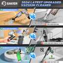 Saker Handheld Car Vacuum Portable Cordless17000PA Mini Air Duster Blower Rechargeable Foldable Vacuum Cleaner with Brushless Motor for Home, Office Pet HL132 Black