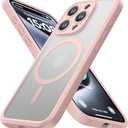 ImpactStrong Magnetic Guard Designed for iPhone 15 Pro Case [Camera Protection] [Military Grade Drop Tested] [Compatible with MagSafe] Slim Translucent Matte Phone Case (6.1") - Pink